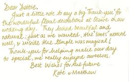 Landscape wedding flowers display from The Flower Bee